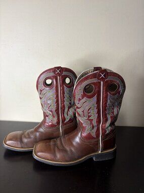 Men’s Twisted X Western Square Toe RED Cowboy Boots Size 7EE